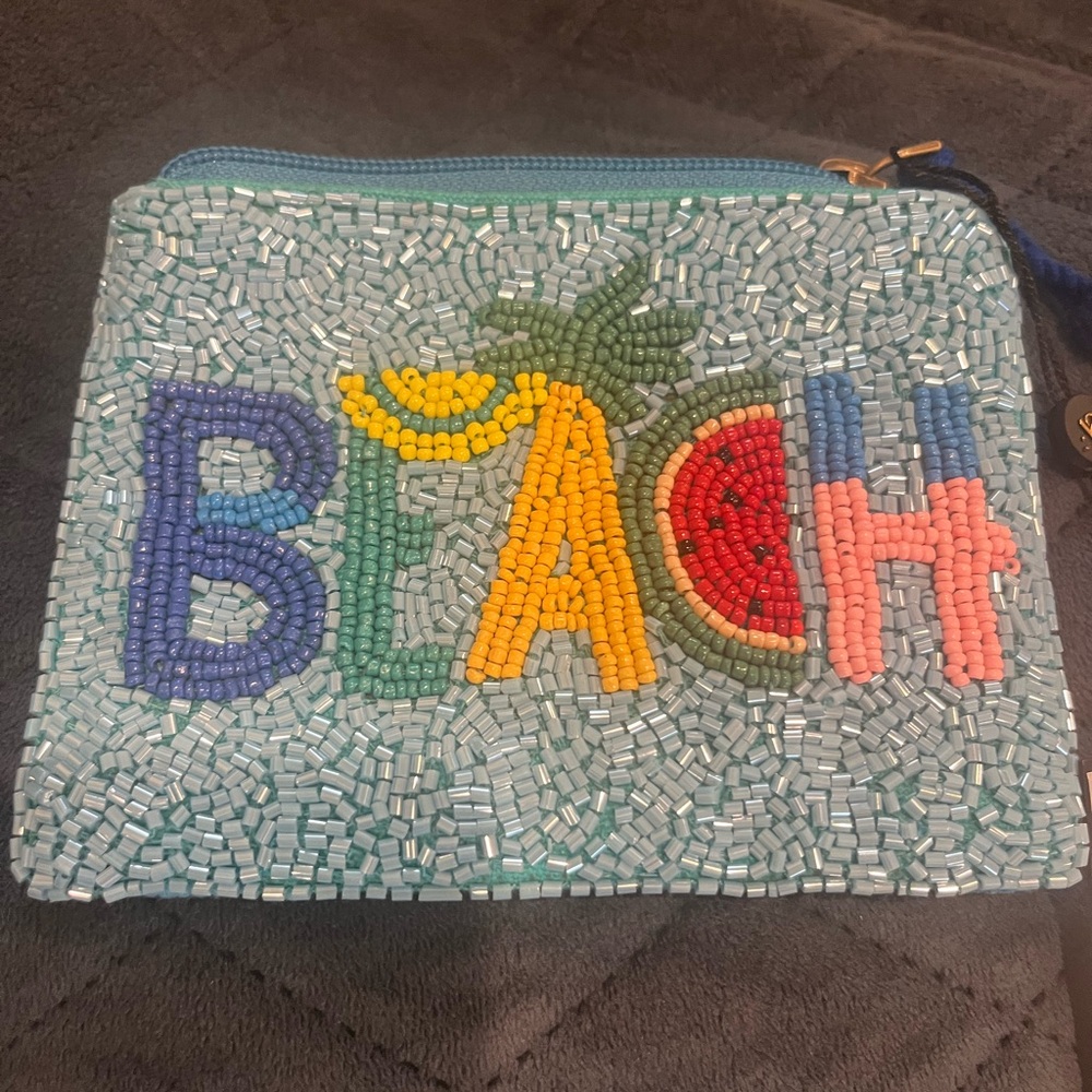 Tropical Beaded Cosmetic Bag